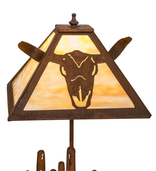 21"H Steer Skull Table Lamp