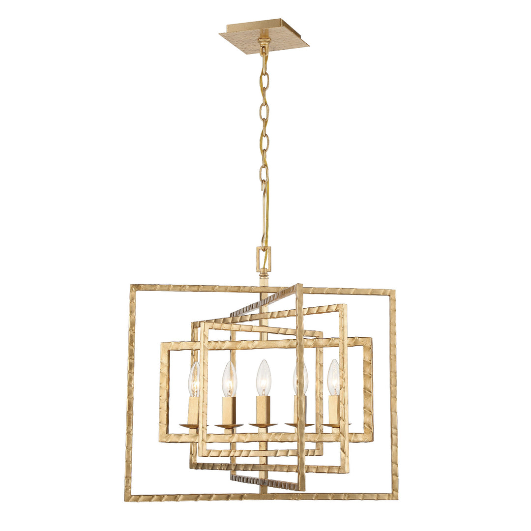 Capri 5 Light Antique Gold Chandelier