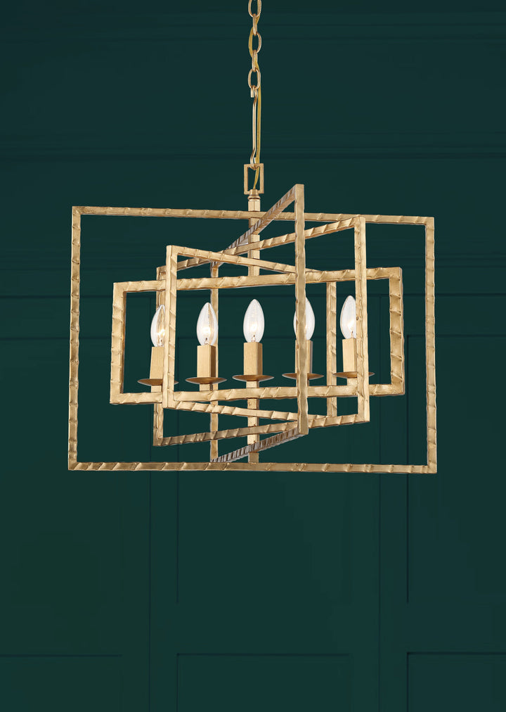 Crystorama Capri 5 Light Antique Gold Chandelier