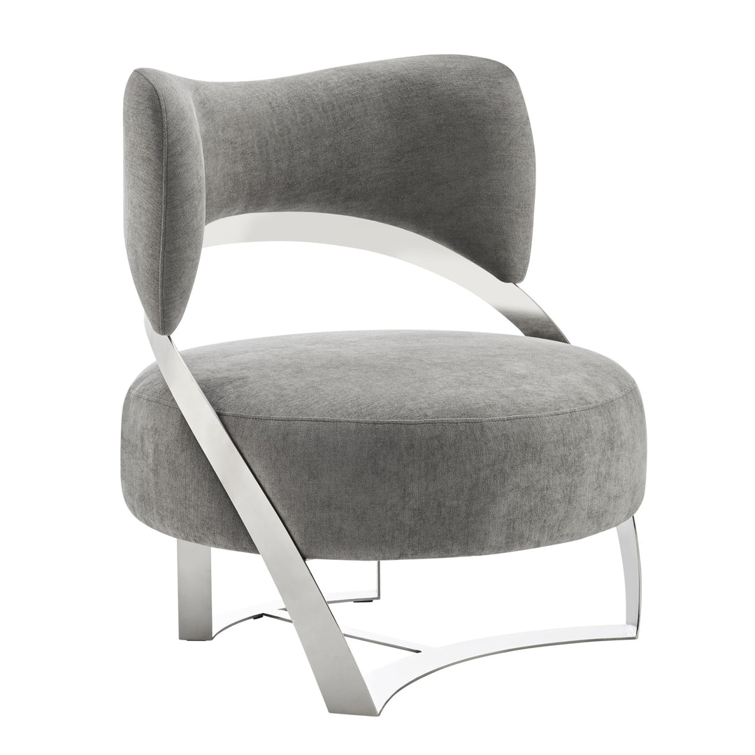 Aura Modern Accent Chair // Gray and Chrome