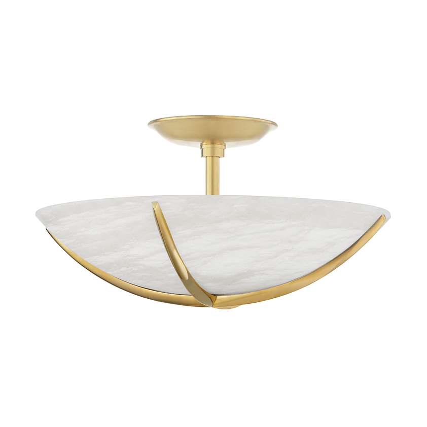 Wheatley Semi Flush - Aged Brass