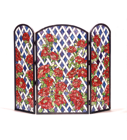 40"W X 34"H Rose Trellis Fireplace Screen