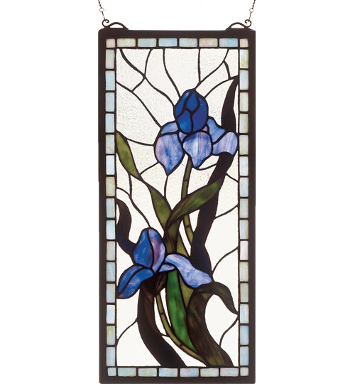 9"W X 20"H Iris Stained Glass Window