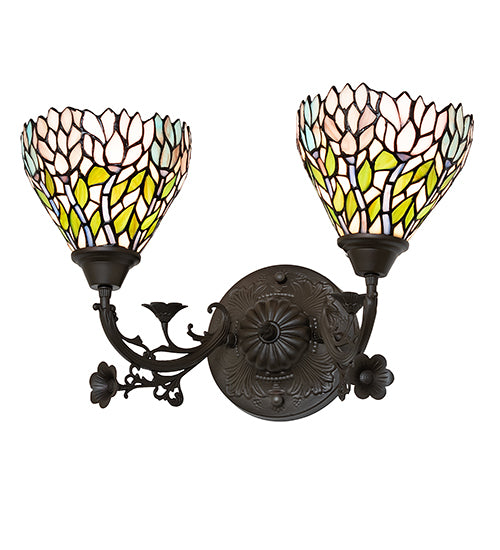 18" Wide Wisteria 2 Light Wall Sconce