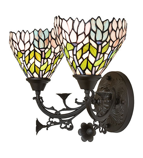 18" Wide Wisteria 2 Light Wall Sconce