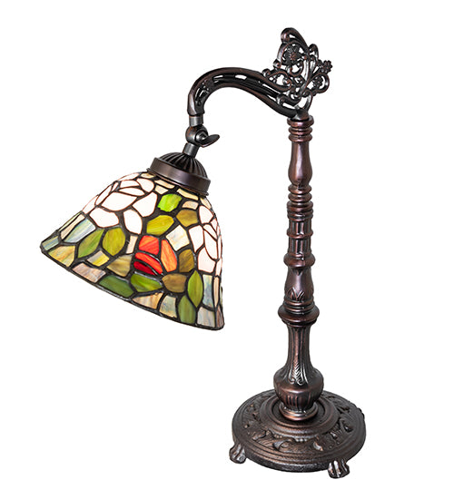 20" High Tiffany Rosebush Bridge Arm Desk Lamp