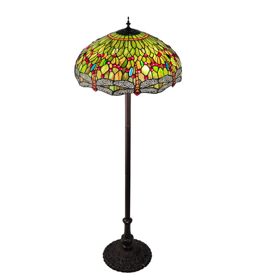 62" High Tiffany Hanginghead Dragonfly Floor Lamp