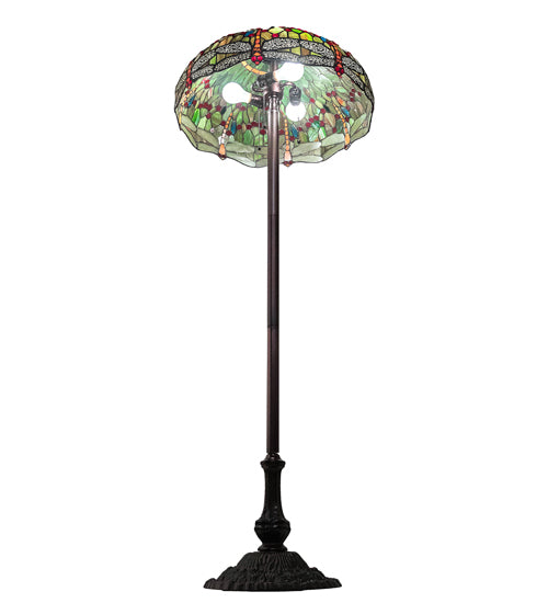 62" High Tiffany Hanginghead Dragonfly Floor Lamp