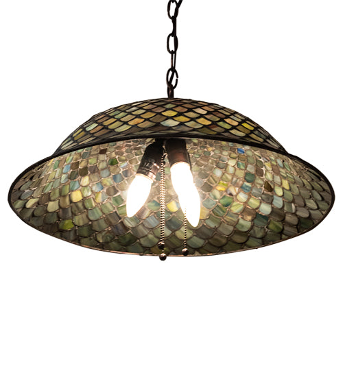 20" Wide Tiffany Fishscale Pendant