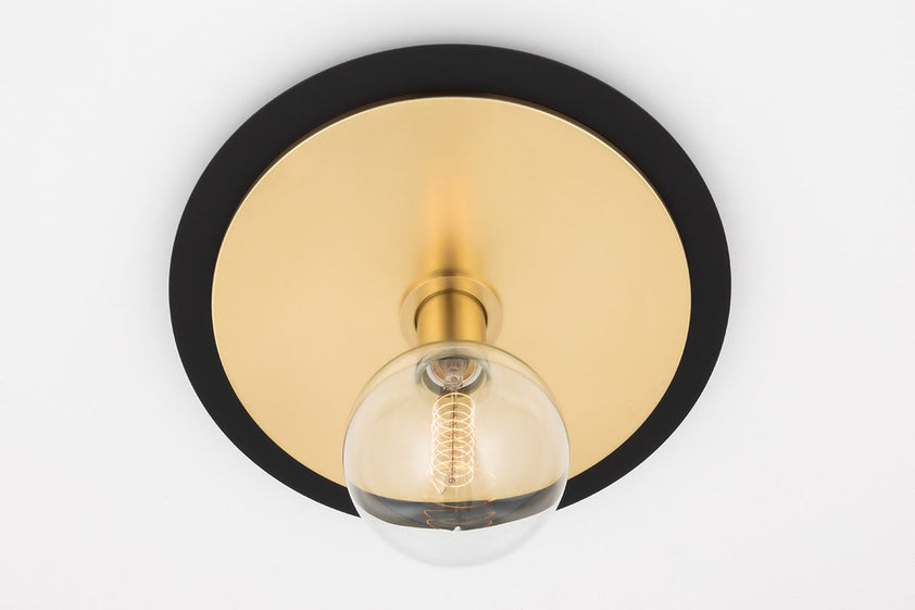 Milo Flush Mount 6" - Aged Brass/Dusk Black