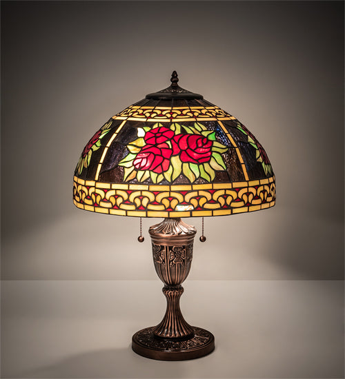 25" High Roses & Scrolls Table Lamp