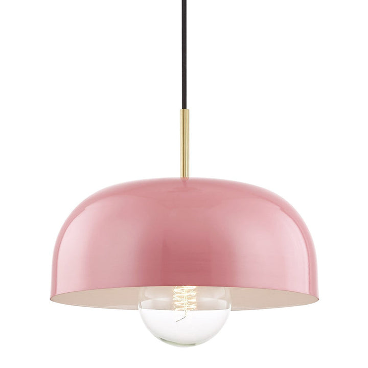 Avery Pendant 13" - Aged Brass/Pink