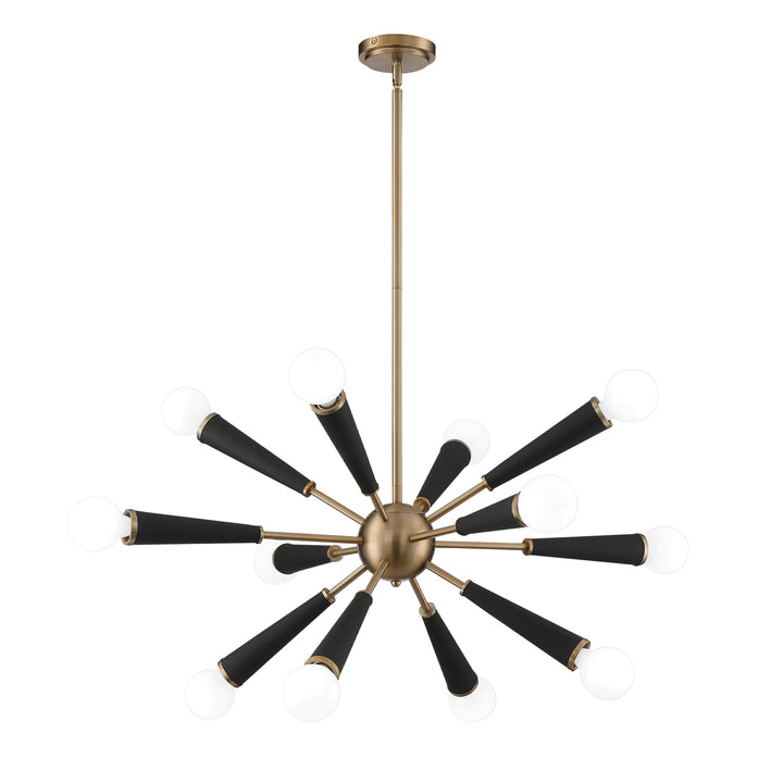 Crystorama Zodiac 12 Light Aged Brass Chandelier