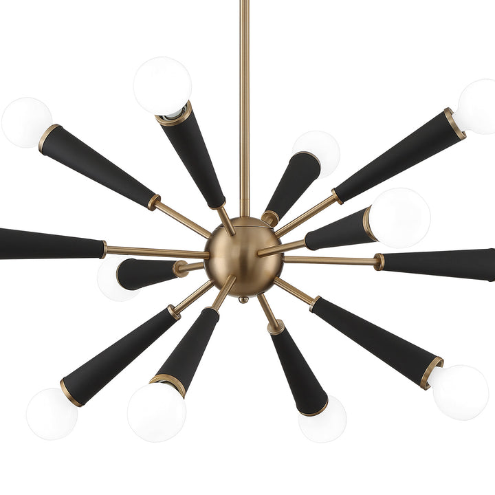 Crystorama Zodiac 12 Light Aged Brass Chandelier