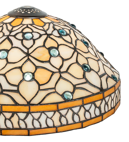 11.5" Wide Jeweled Quatrefoil Recurve Shade