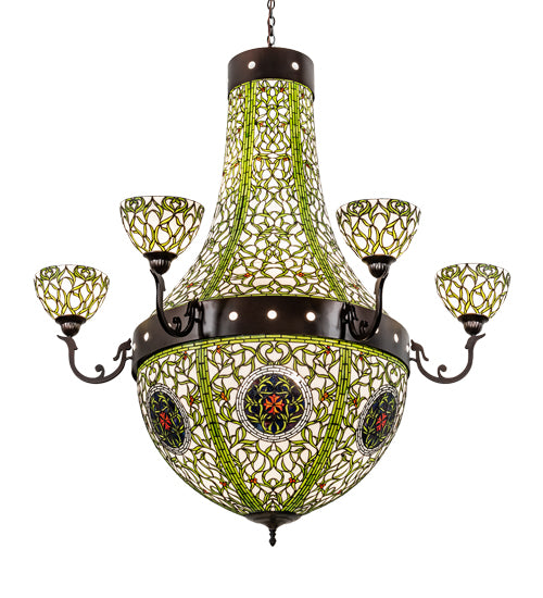 60"W Grand Tulip Medallion 6 Arm Chandelier