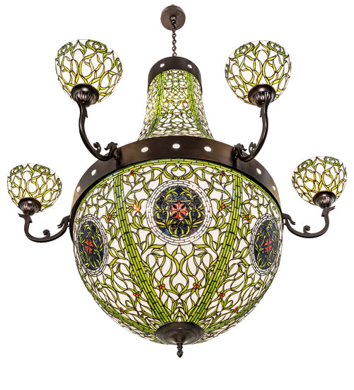 60"W Grand Tulip Medallion 6 Arm Chandelier