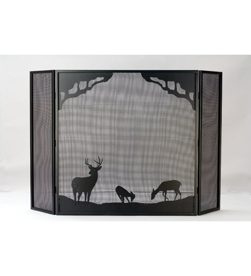 62"W X 40"H Deer At Dawn Fireplace Screen