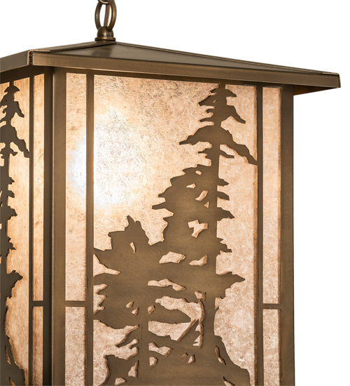 12" Square Tall Pines Lantern Pendant