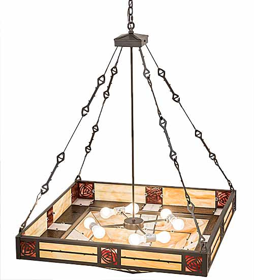 36"Sq Bungalow Rose Inverted Pendant