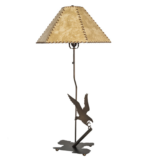 36" High Strike Of The Eagle Faux Leather Shade Table Lamp