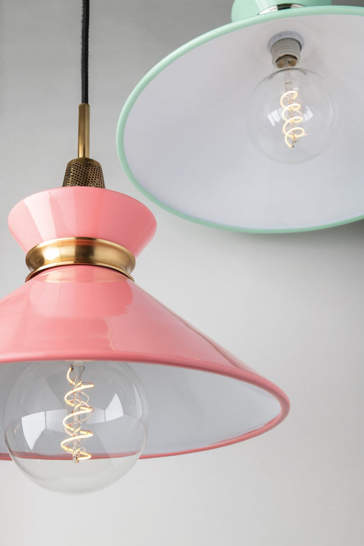 Kiki Pendant 13" - Aged Brass/Pink