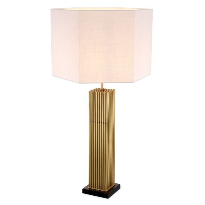 Table Lamp Viggo Antique Brass Finish Including Shade