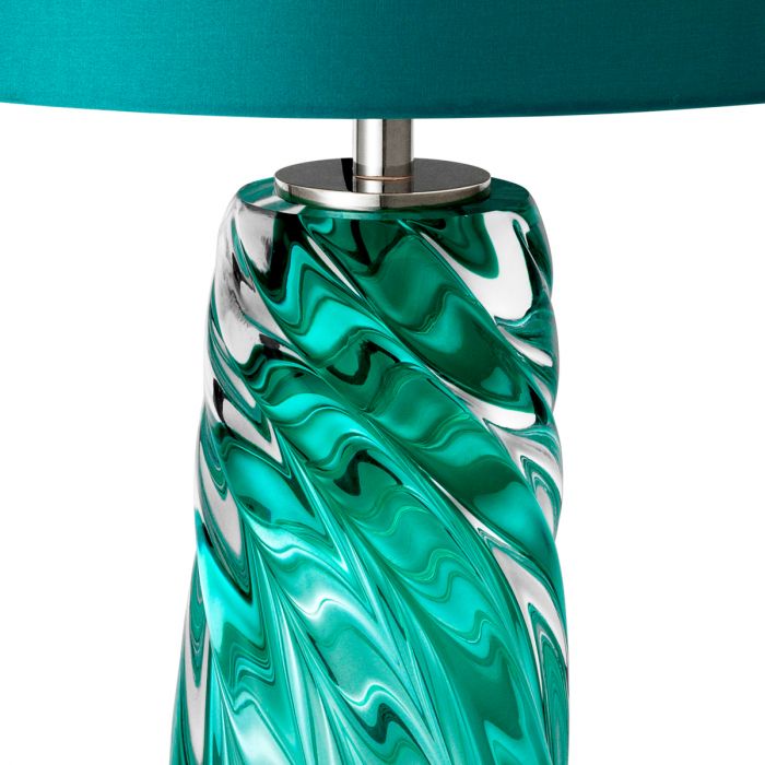 Table Lamp Barron Turquoise Nickel Finish