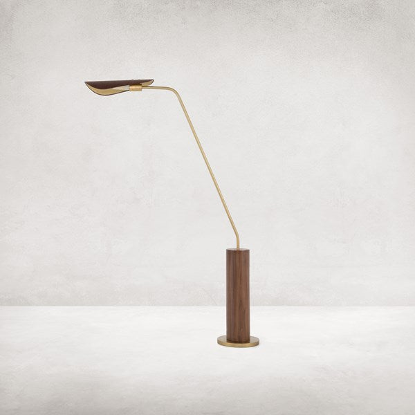 Astrid Floor Lamp-Dark Brown Leather