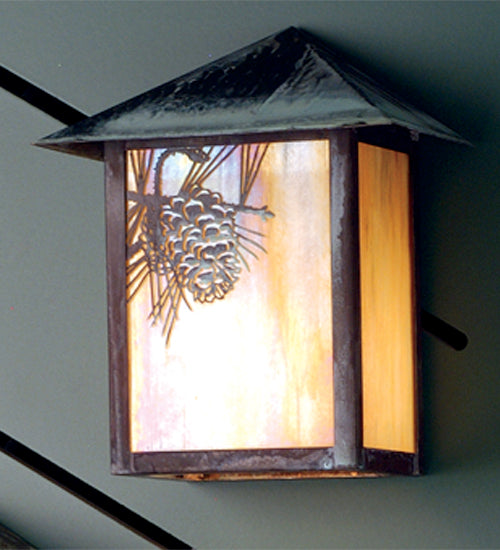 9"W Seneca Winter Pine Wall Sconce