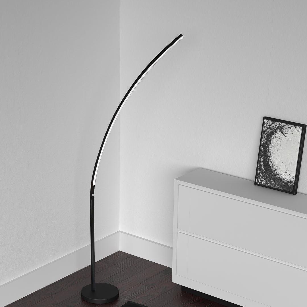 Dainolite 22W LED Floor Lamp Matte Black Finish