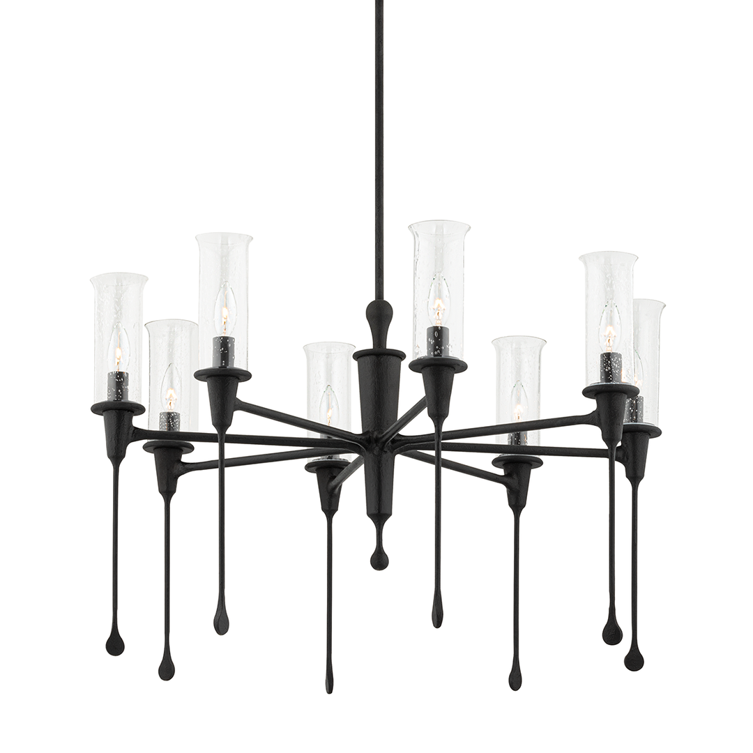 Chisel 8 Light Chandelier - Black Iron