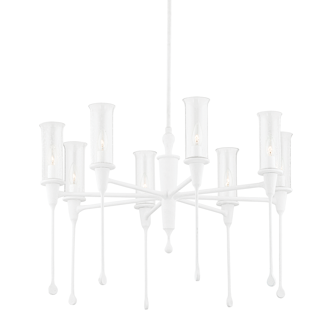 Chisel 8 Light Chandelier - White Plaster