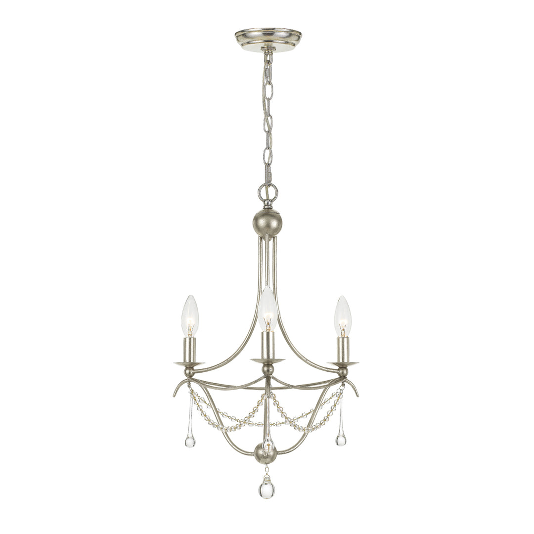 Metro 3 Light Antique Gold Mini Chandelier