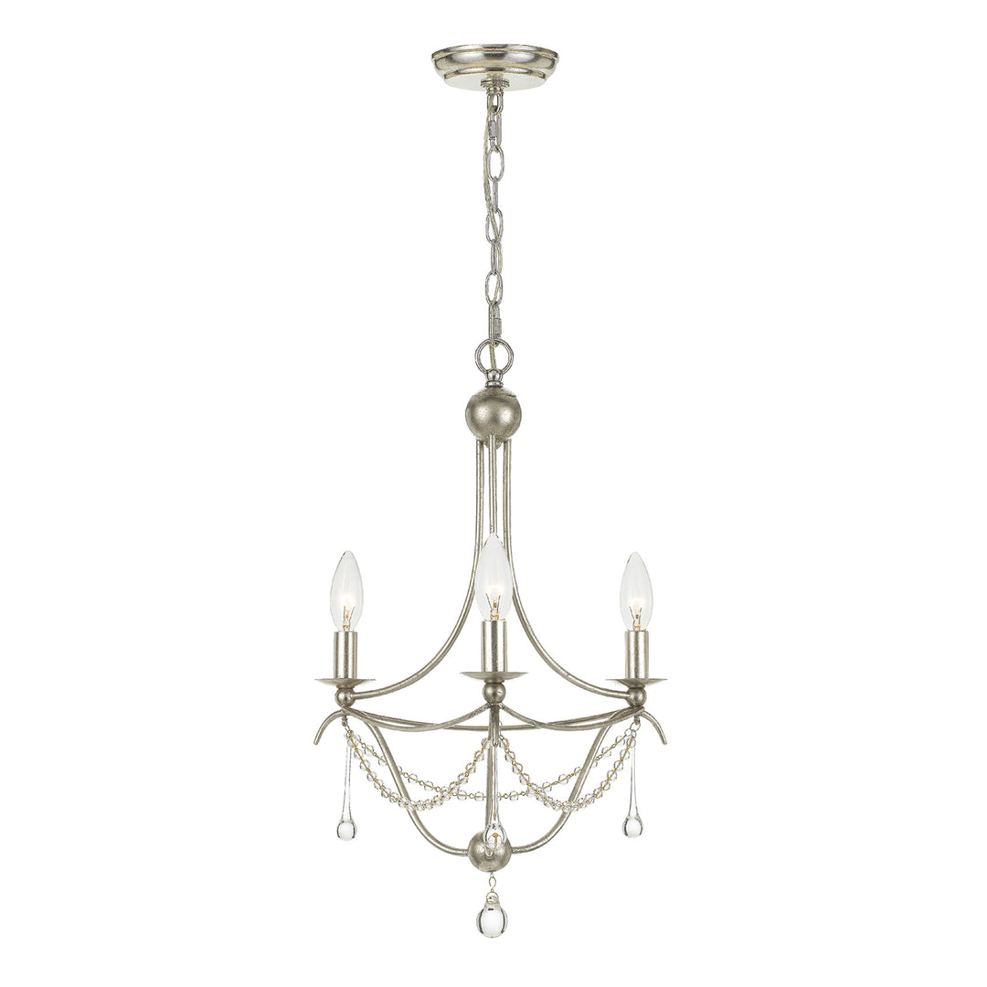 Crystorama Metro 3 Light Antique Gold Mini Chandelier