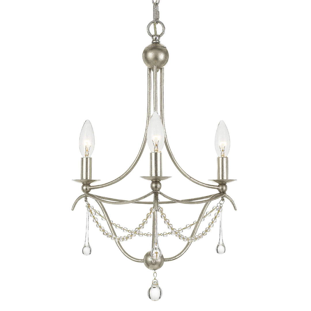 Crystorama Metro 3 Light Antique Gold Mini Chandelier