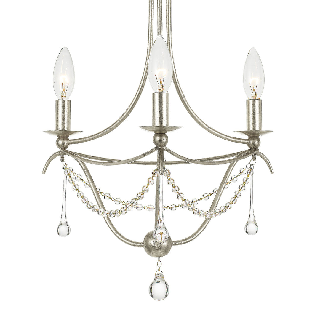 Crystorama Metro 3 Light Antique Gold Mini Chandelier