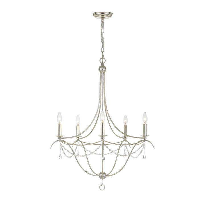 Metro 5 Light Antique Gold Chandelier