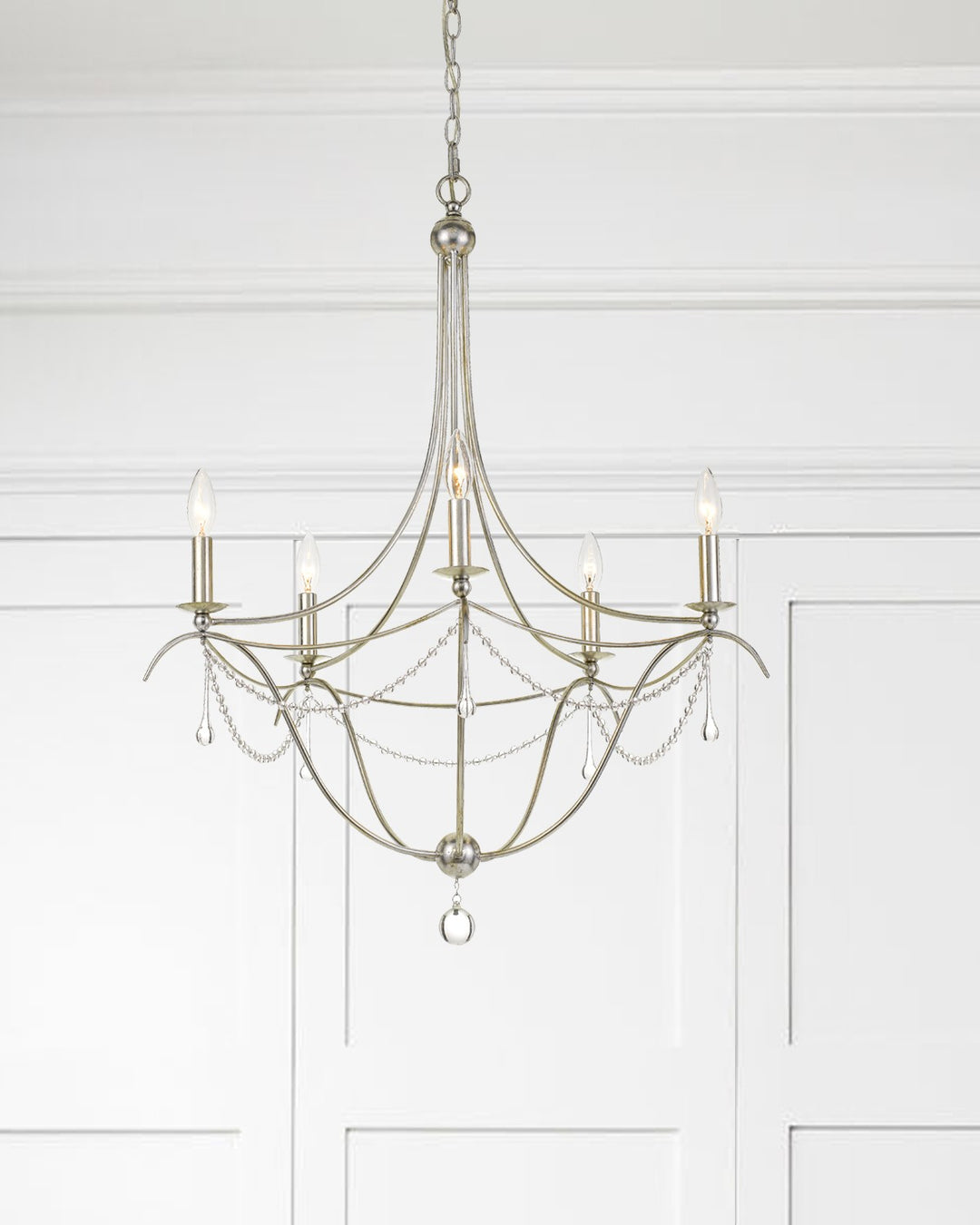 Crystorama Metro 5 Light Antique Gold Chandelier