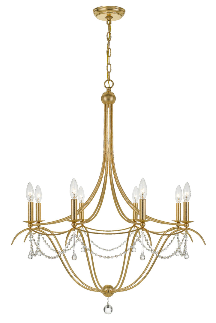 Crystorama Metro 8 Light Crystal Beads Antique Gold Chandelier