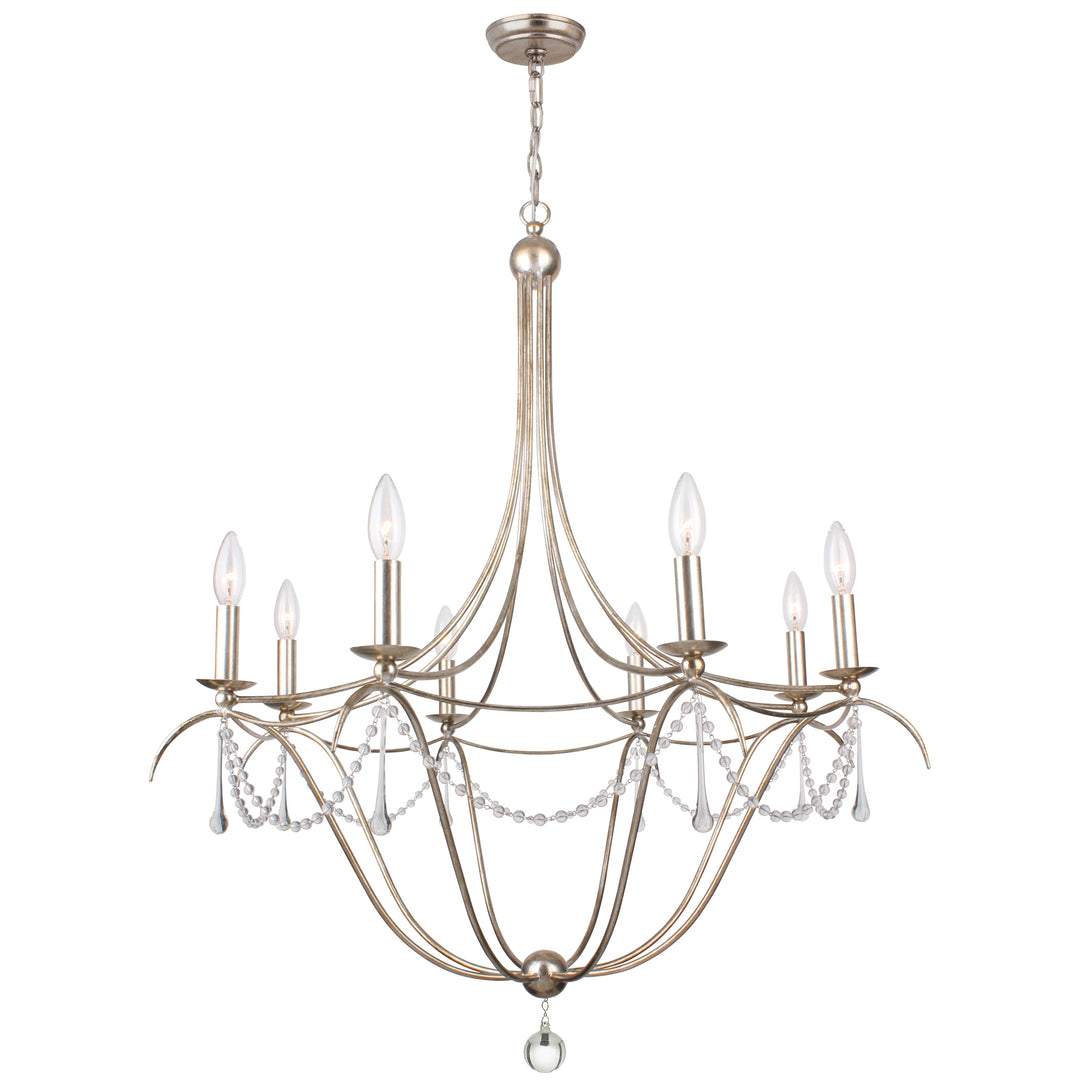 Crystorama Metro 8 Light Crystal Beads Antique Gold Chandelier