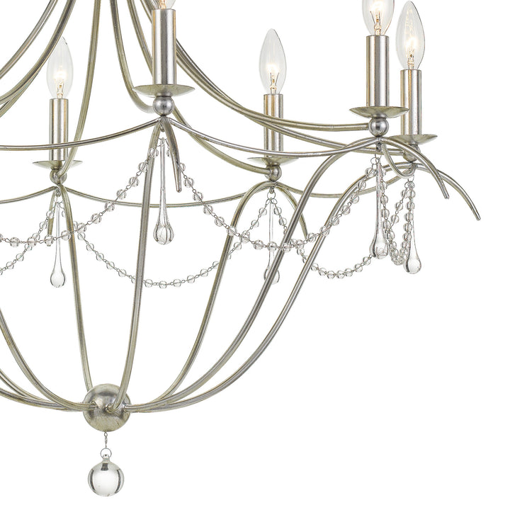 Crystorama Metro 8 Light Crystal Beads Antique Gold Chandelier