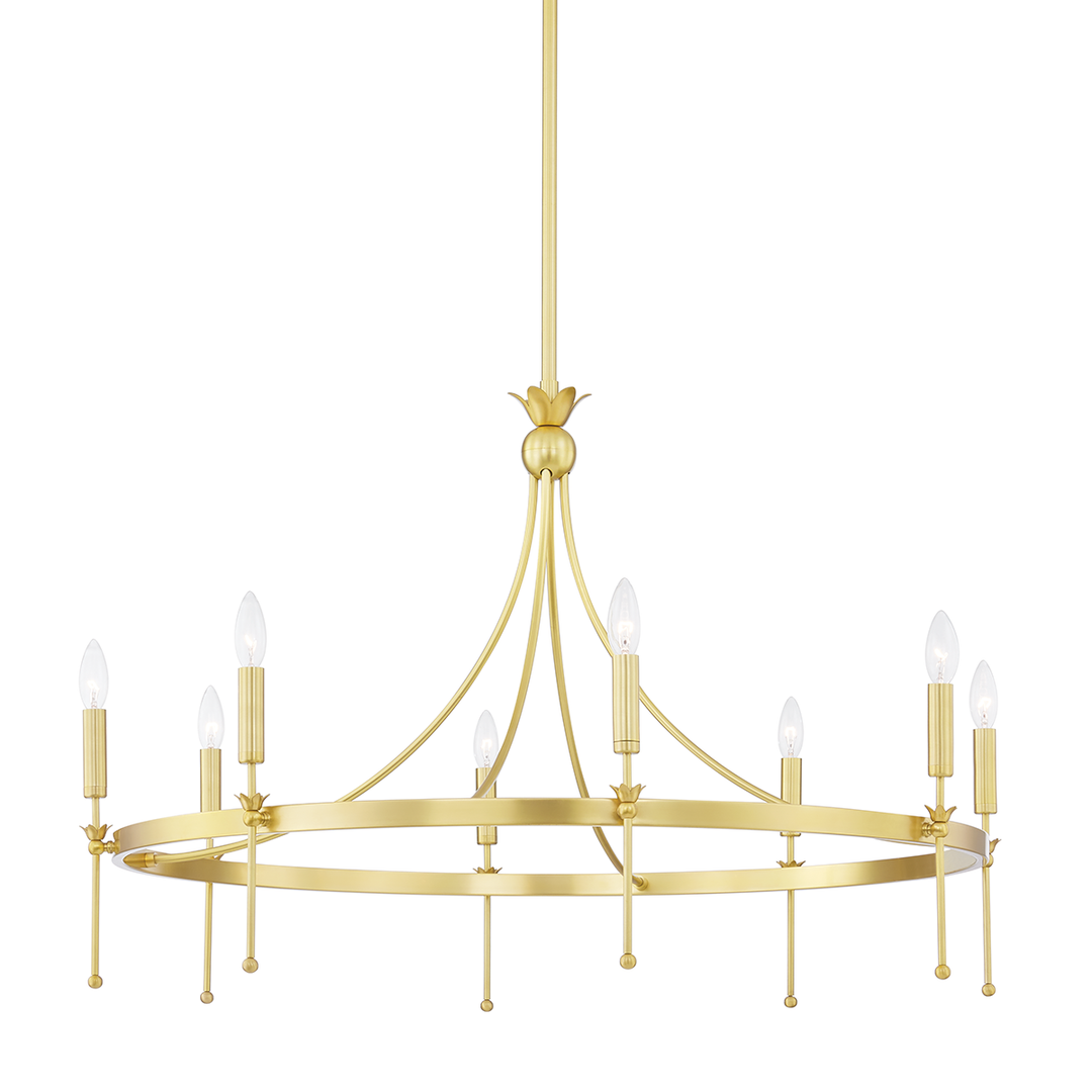 Gates 8 Light Chandelier - Aged Brass