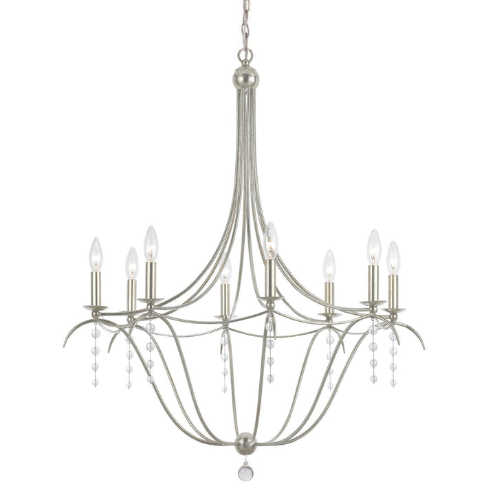 Crystorama Metro 8 Light Antique Silver Chandelier