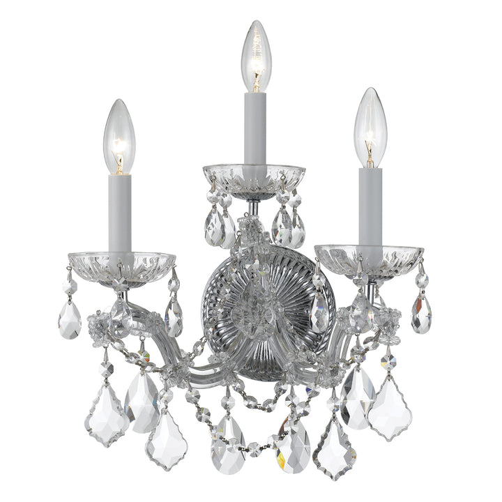 Maria Theresa 3 Light Hand Cut Crystal Gold Sconce