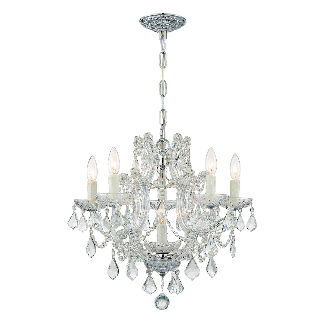 Maria Theresa 6 Light Clear Italian Crystal Gold Chandelier