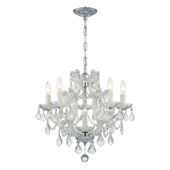 Maria Theresa 6 Light Clear Italian Crystal Gold Chandelier