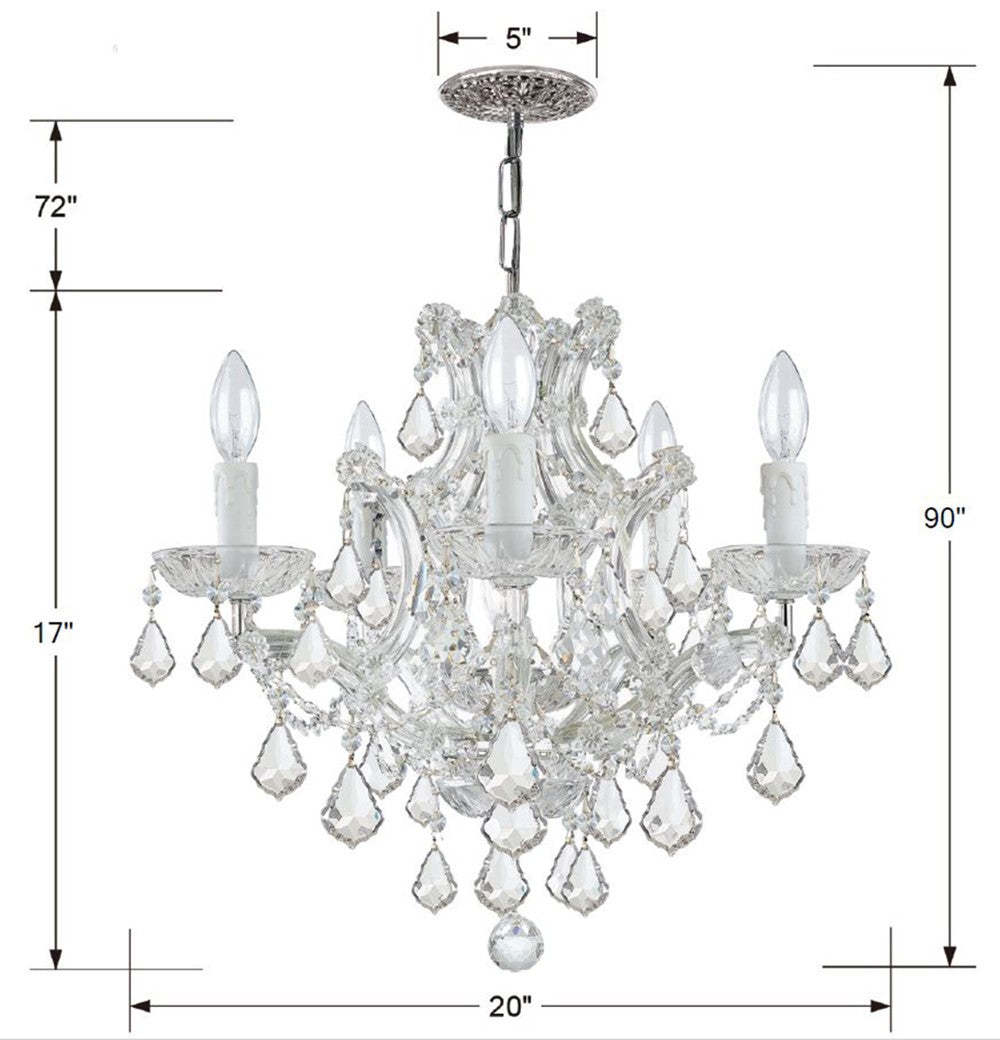 Crystorama Maria Theresa 6 Light Clear Italian Crystal Gold Chandelier