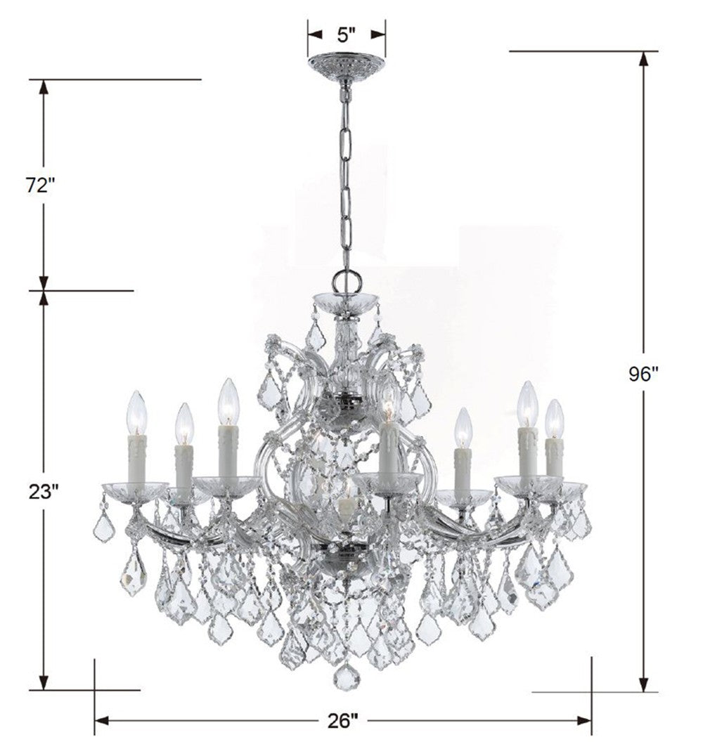 Crystorama Maria Theresa 9 Light Swarovski Strass Crystal Gold Chandelier