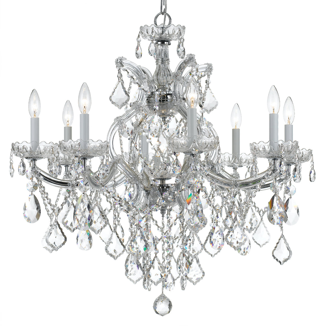 Crystorama Maria Theresa 9 Light Hand Cut Crystal Gold Chandelier